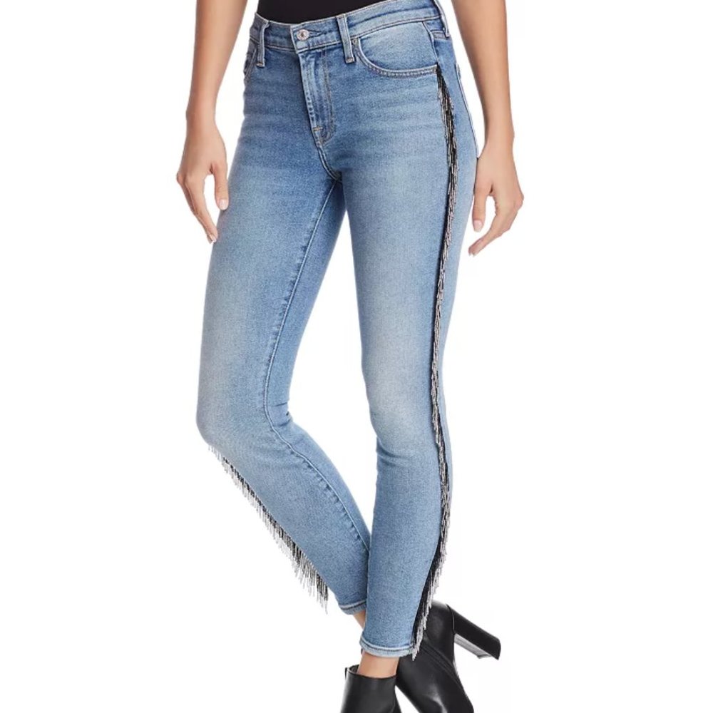LIKE NEW | 7 for all mankind luxe vintage jeans with beaded fringe detail